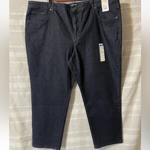 Terra & Sky Plus Straight Leg Dark Blue Denim Jean